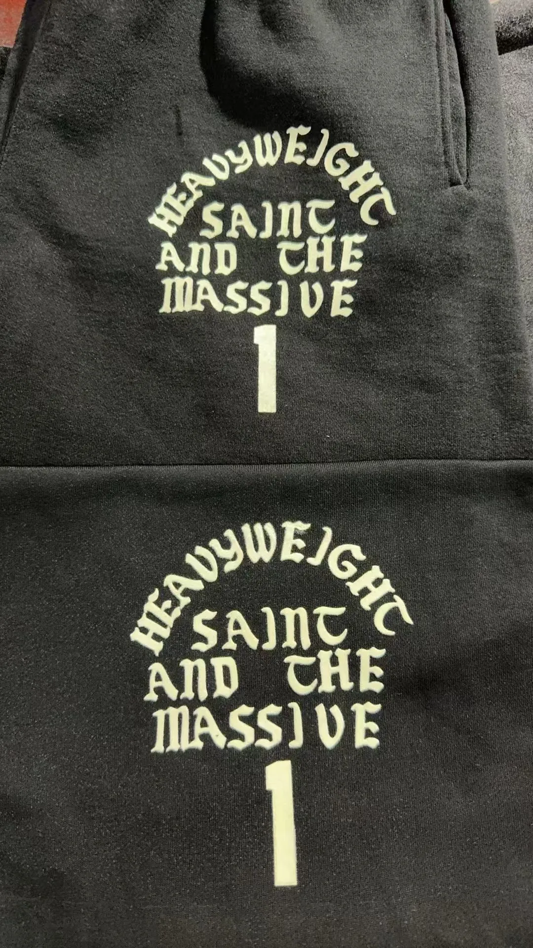 Flock printing pattern making SAINT Mxxxxxx SWT PNT/IT'S SAINT/BLK flocking sweatpants black S-X ⚠️Attention Important: This is flocking printing